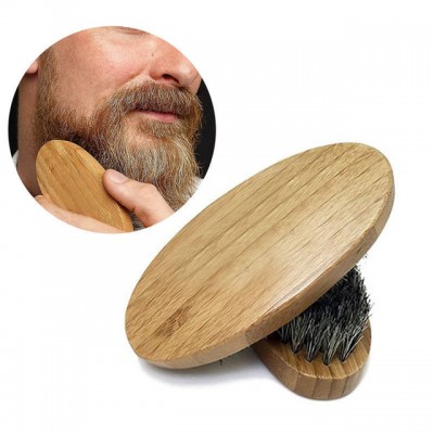 Private label  noteworthy wooden bristle beard brush for menly