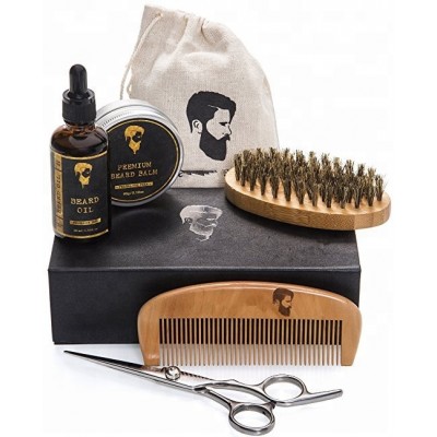 Private label beard care products wooden beard grooming kit hot sale